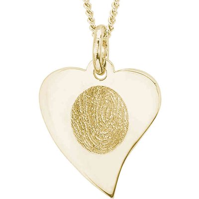 Yellow Gold Flat Heart Pendant
